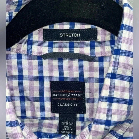 Dockers Battery Street shirt long sleeve button down, blue lavender - Picture 3 of 5